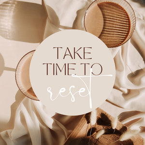 Take time to reset text on a cream circle