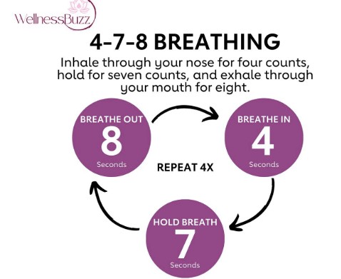 4-7-8 breathing techniques  diagram. 